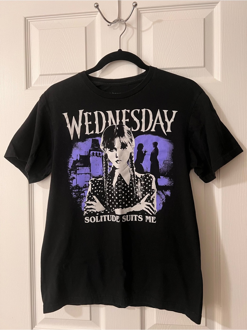 Wednesday Graphic Tee - Black & Purple